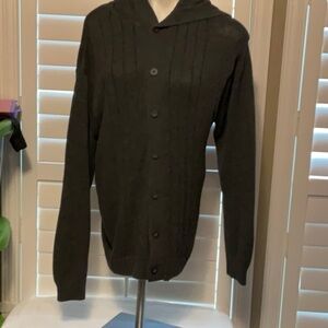 Men's Elegant Dark Cardigan Sweater